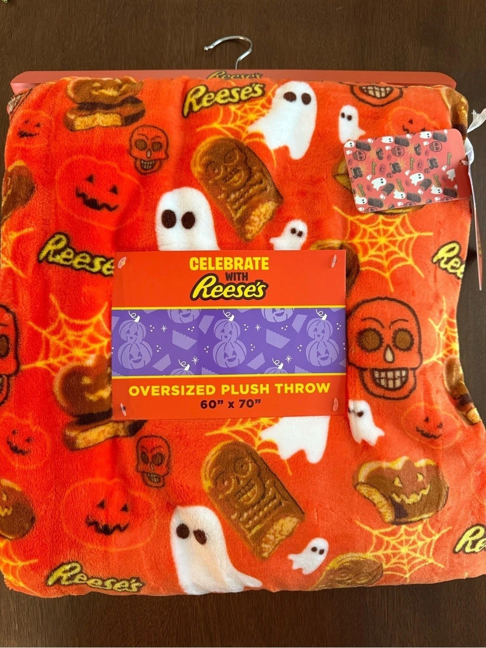 Reese's Celebrate with Reese's Oversized Plush Throw Orange & Brown